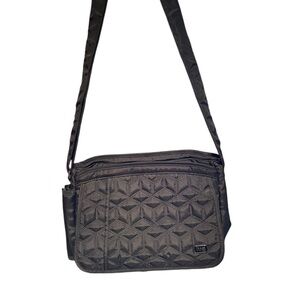 Lug Black Geometric Quilted Shoulder Bag
